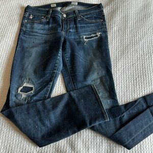 AG Stilt Cigarette Leg, distressed, size 28